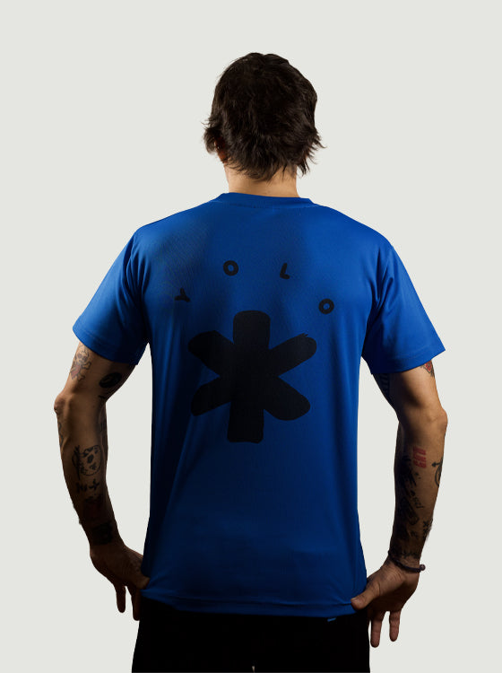 OMP YOLO PUP HYPE Dry-Fit Style Sports T-Shirt (Blue/Black)